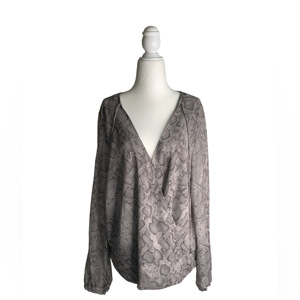 The Jetset Diaries Animal Print Long Sleeve Blouse sz L